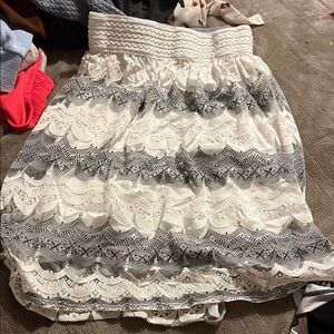 Zara Cream Bubble Mini Skirt for Cocktail Events